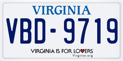 VA license plate VBD9719