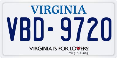 VA license plate VBD9720