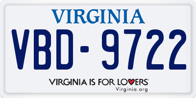 VA license plate VBD9722