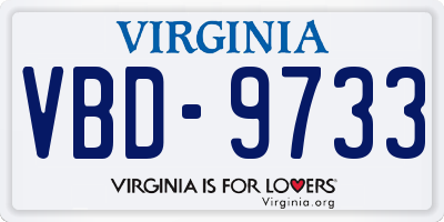 VA license plate VBD9733