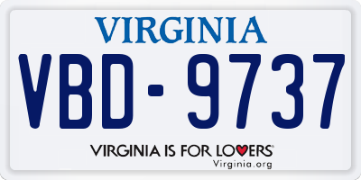 VA license plate VBD9737