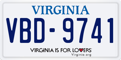 VA license plate VBD9741
