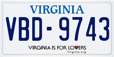 VA license plate VBD9743