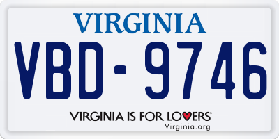 VA license plate VBD9746
