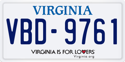 VA license plate VBD9761