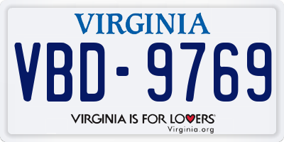 VA license plate VBD9769