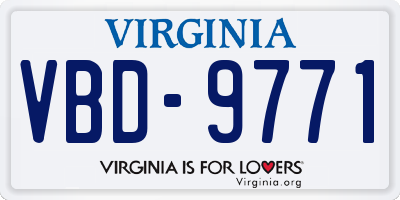 VA license plate VBD9771
