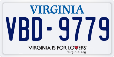VA license plate VBD9779