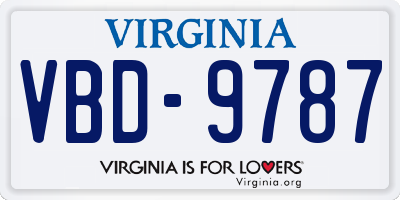 VA license plate VBD9787