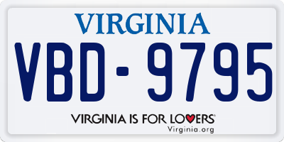 VA license plate VBD9795