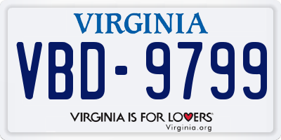 VA license plate VBD9799