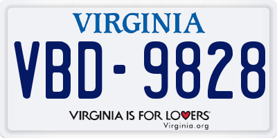 VA license plate VBD9828