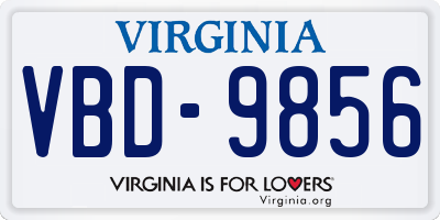 VA license plate VBD9856