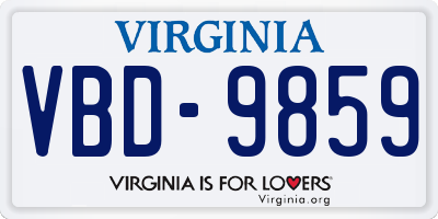 VA license plate VBD9859