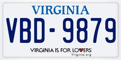VA license plate VBD9879