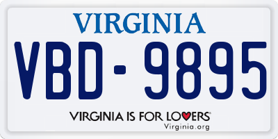 VA license plate VBD9895