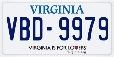 VA license plate VBD9979