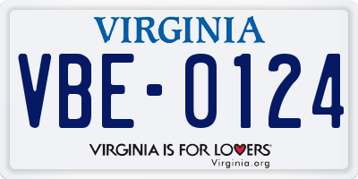 VA license plate VBE0124