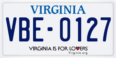 VA license plate VBE0127