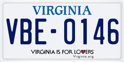 VA license plate VBE0146