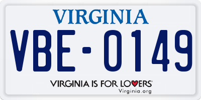 VA license plate VBE0149