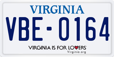 VA license plate VBE0164