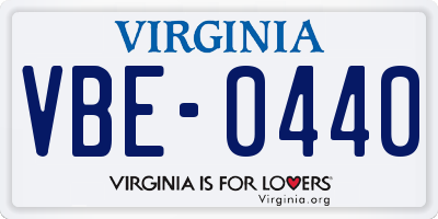 VA license plate VBE0440