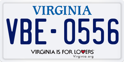 VA license plate VBE0556