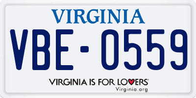 VA license plate VBE0559