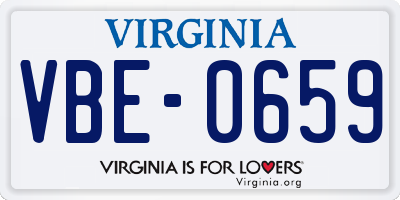 VA license plate VBE0659