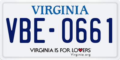 VA license plate VBE0661