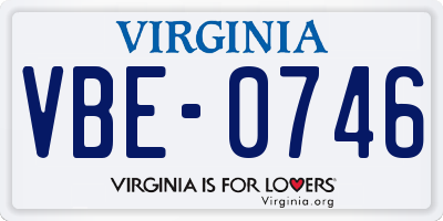 VA license plate VBE0746