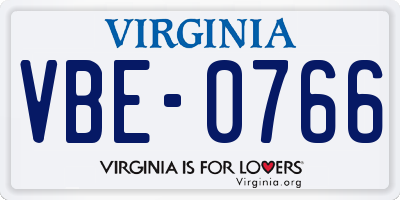 VA license plate VBE0766