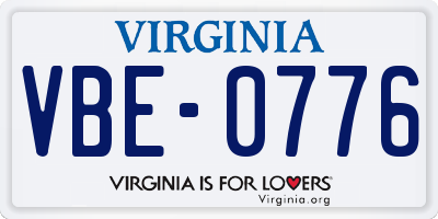 VA license plate VBE0776
