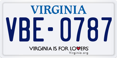 VA license plate VBE0787