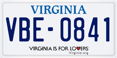 VA license plate VBE0841