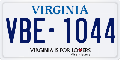 VA license plate VBE1044