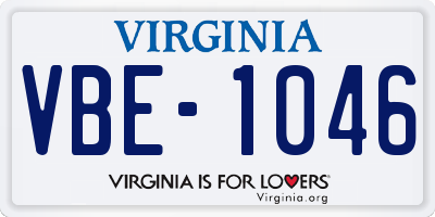 VA license plate VBE1046