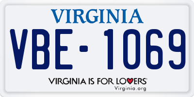 VA license plate VBE1069