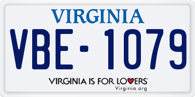 VA license plate VBE1079
