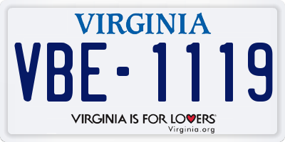 VA license plate VBE1119