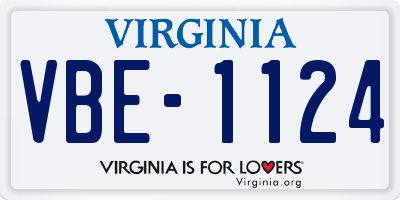VA license plate VBE1124