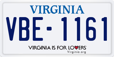 VA license plate VBE1161