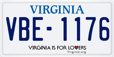 VA license plate VBE1176