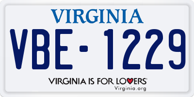 VA license plate VBE1229