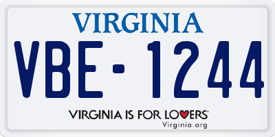 VA license plate VBE1244