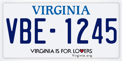 VA license plate VBE1245