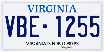 VA license plate VBE1255