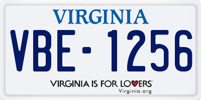 VA license plate VBE1256