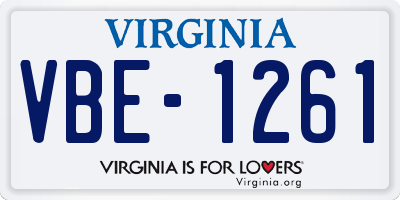 VA license plate VBE1261